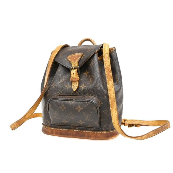 LOUIS VUITTON Mini Montsouris Backpack Bag Monogram Leather Brown M51137 39EF121 - Picture 1 of 16